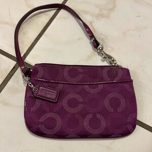 Coach Magenta Patterned Wristlet